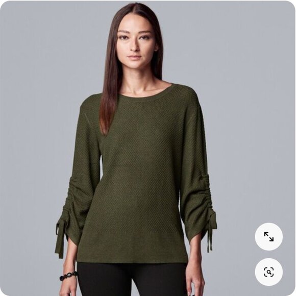 Simply Vera Vera Wang Sweaters - Simply Vera Vera Wang Drawstring Sleeve Sweater